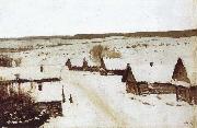 Isaac Levitan Village,Winter USA oil painting artist